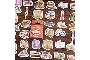 46Pcs Bookish Book Stickers for Junk Journal Scrapbooking