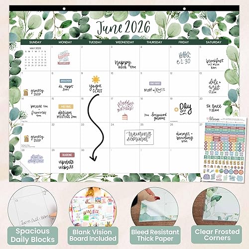 Miniatura 4 de bloom daily planners Calendario de escritorio 2025-2026  Calendario de pared grande para año académico (julio de 2025 a julio de 2026)  Agenda