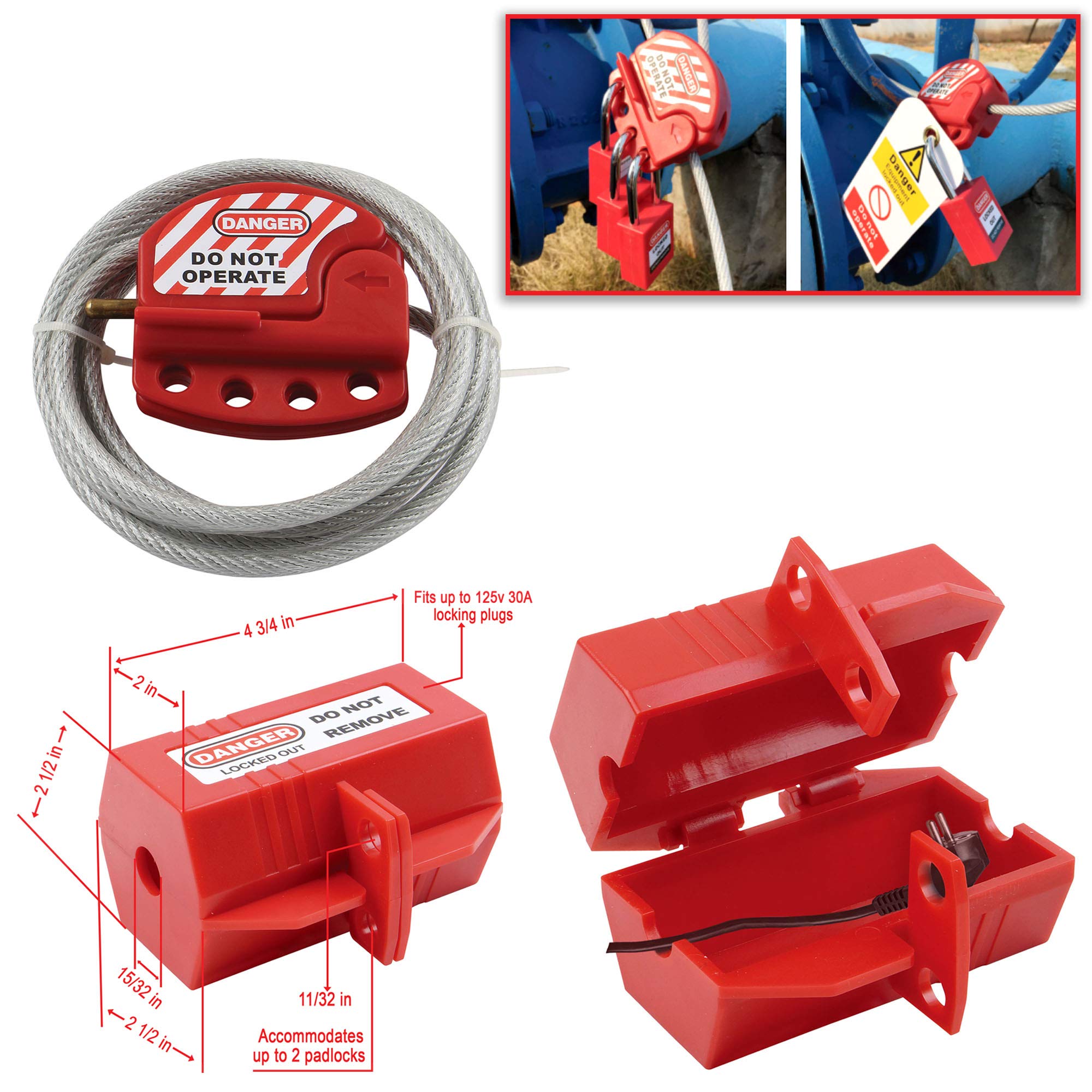 SOSAMV Lockout Tagout Kit Premium Quality Safety Padlocks, Haps
