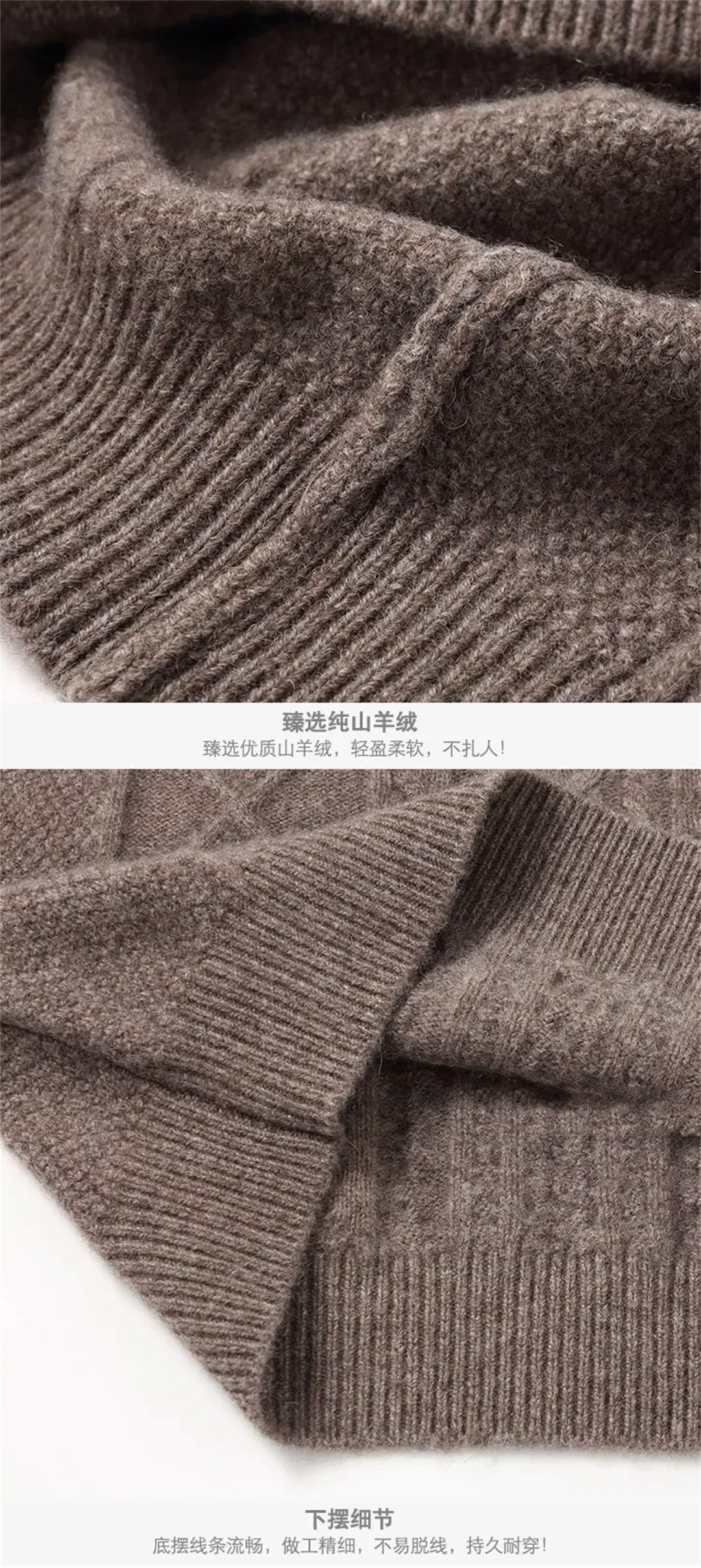 Vogrtcc Maglione in Cashmere Pullover Girocollo Lavorato A Maglia da Uomo