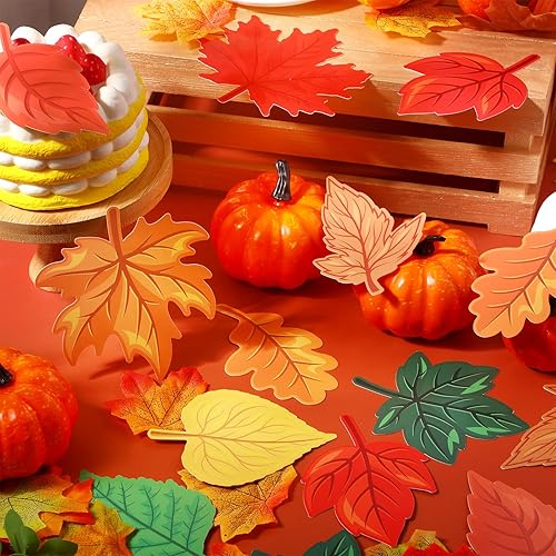 Miniatura 4 de Cholemy 108 piezas de hojas de arce, decoración de otoño para el aula, decoración de tablón de anuncios de otoño, papel de hojas de otoño,