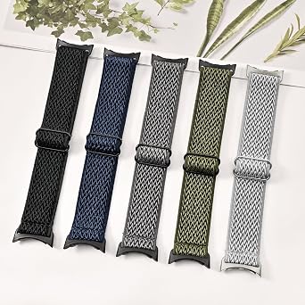 5 Pack Stretchy Nylon Compatible with Google Pixel Watch 4/3 45mm Band for Women Men, Elastic Adjustable Straps Soft Sport Wristbands Replacement for Pixel Watch 4/3 45mm Accessories