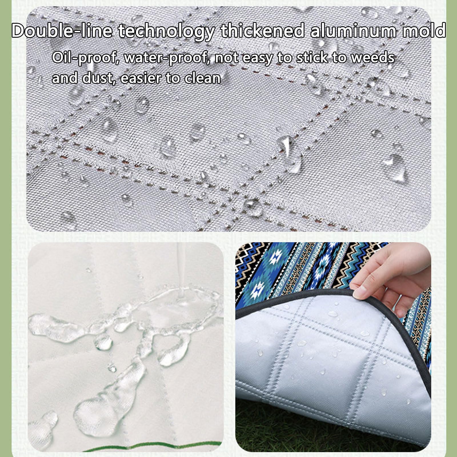 Coperta Picnic Impermeabile Pieghevole Grande Trapuntata Lavabile Lavatrice Per Escursioni Sull'erba Campeggio-Blue