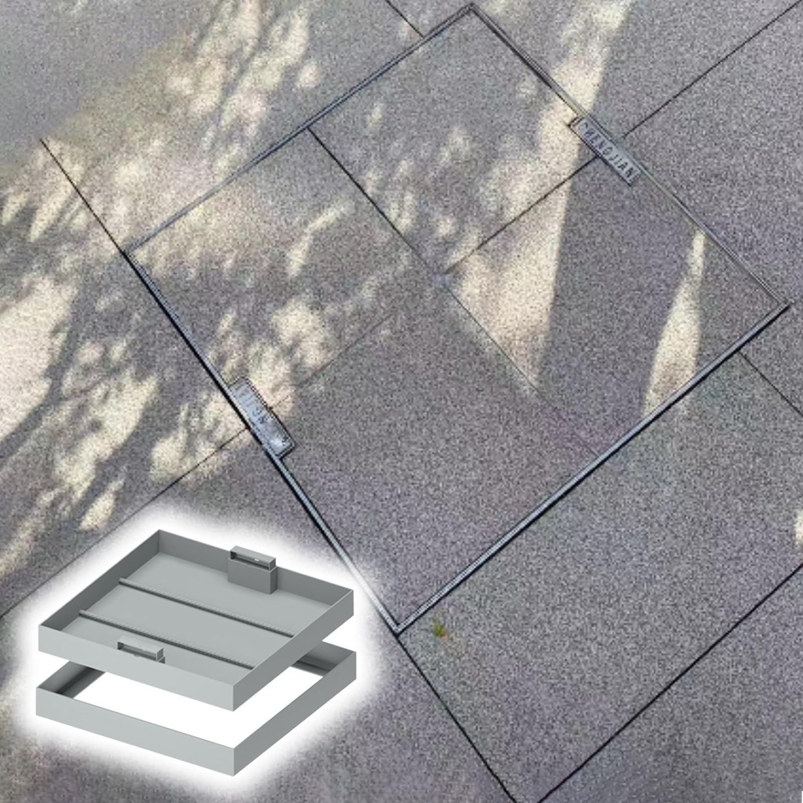 GJZQDKX Invisible Square Manhole Cover - Metal Drain Cover for Sewage/Septic Systems - AC Material - Flush Mount Design for Safety and Aesthetics