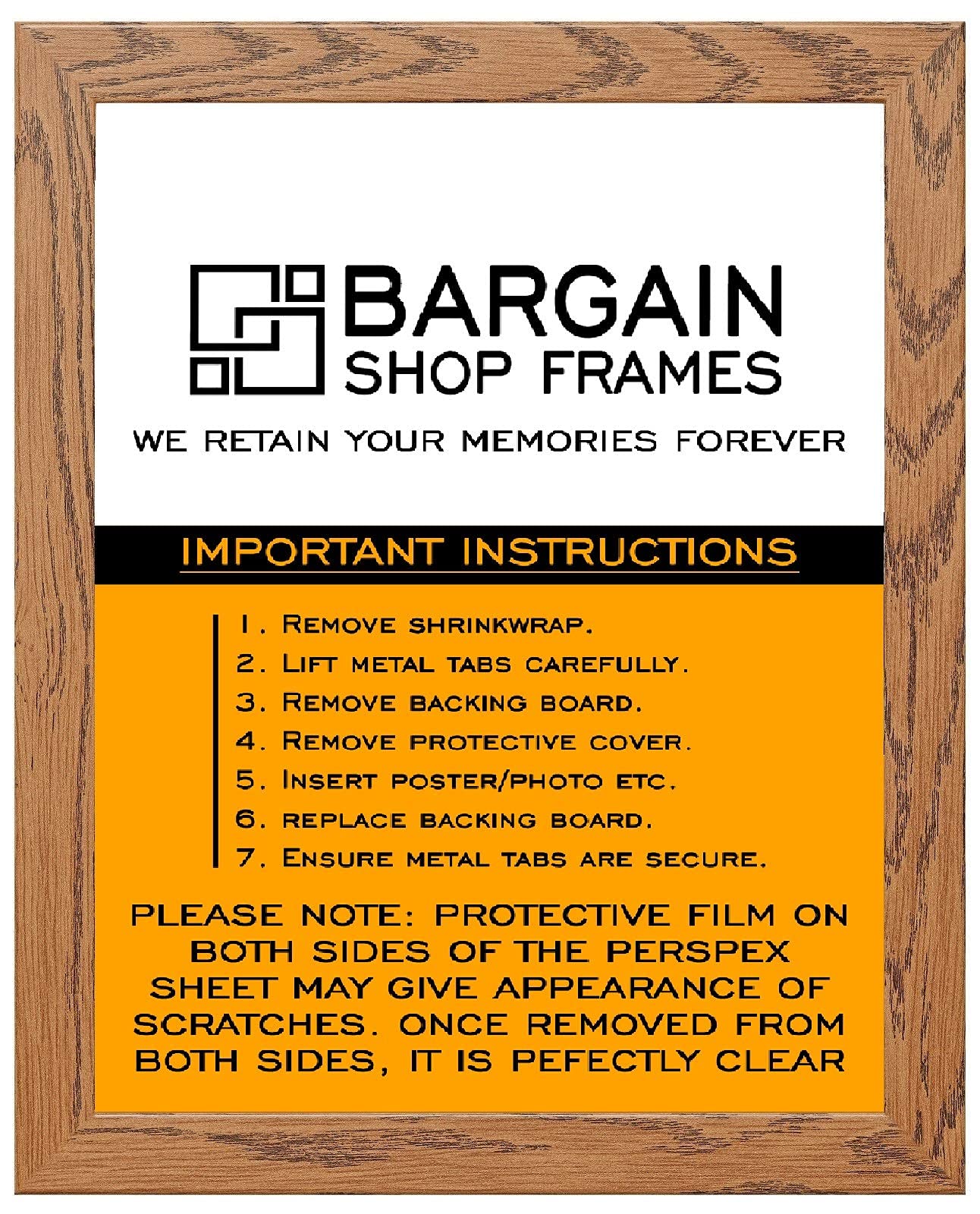 Bargain Shop Az MODERN STYLE SOLID WOODEN EFFECT PICTURE FRAMES PHOTO FRAMES POSTER FRAMES READY TO HANG OR TO STAND (50cm x 70cm, DARK OAK)