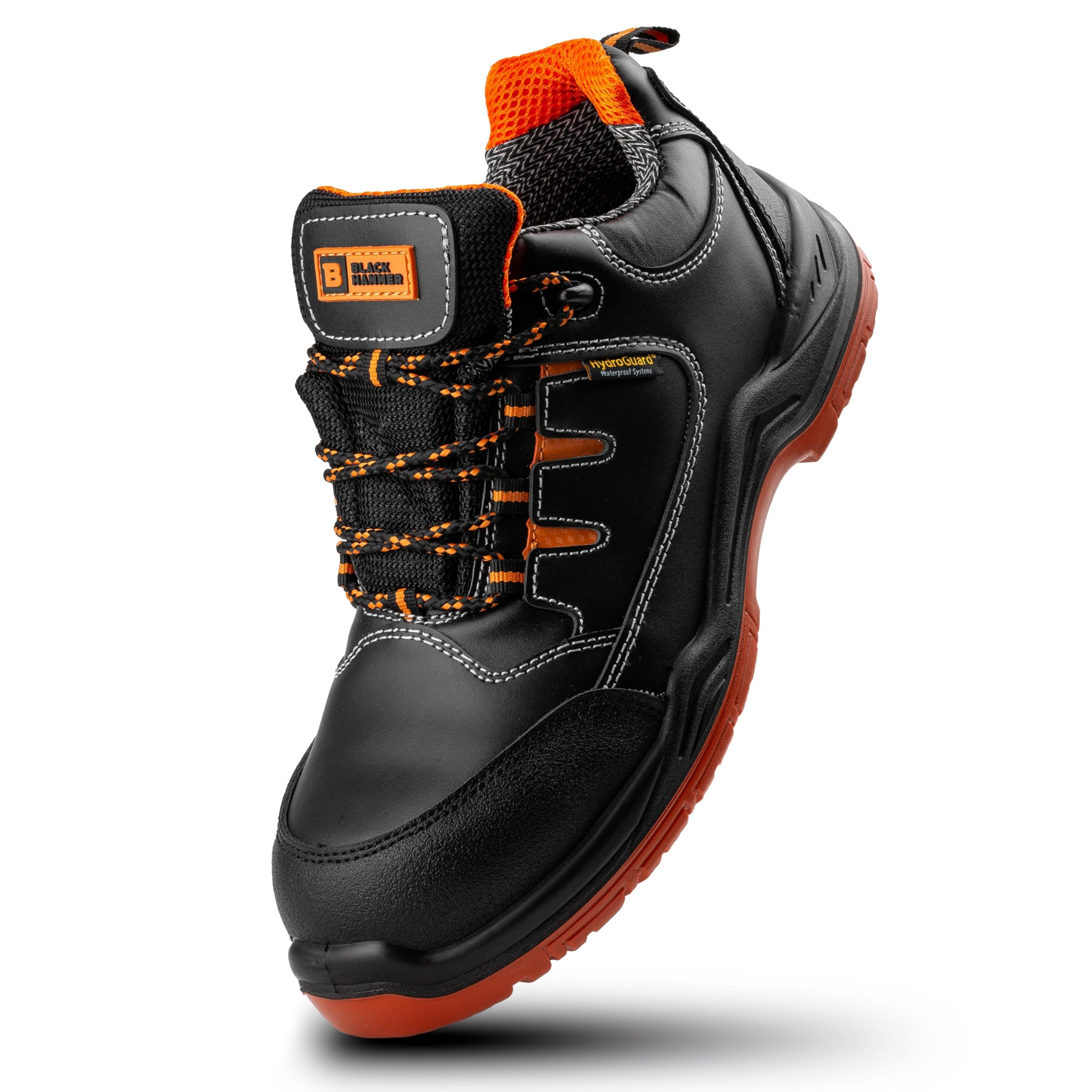 Black Hammer Veiligheidsschoenen voor mannen zonder metaal S1P SRC Ultra lichtgewicht met beschermende neuzen Kevlar middenzool werkschoenen zonder metaal Enkelhoge wandelschoenen 1997 (40 EU