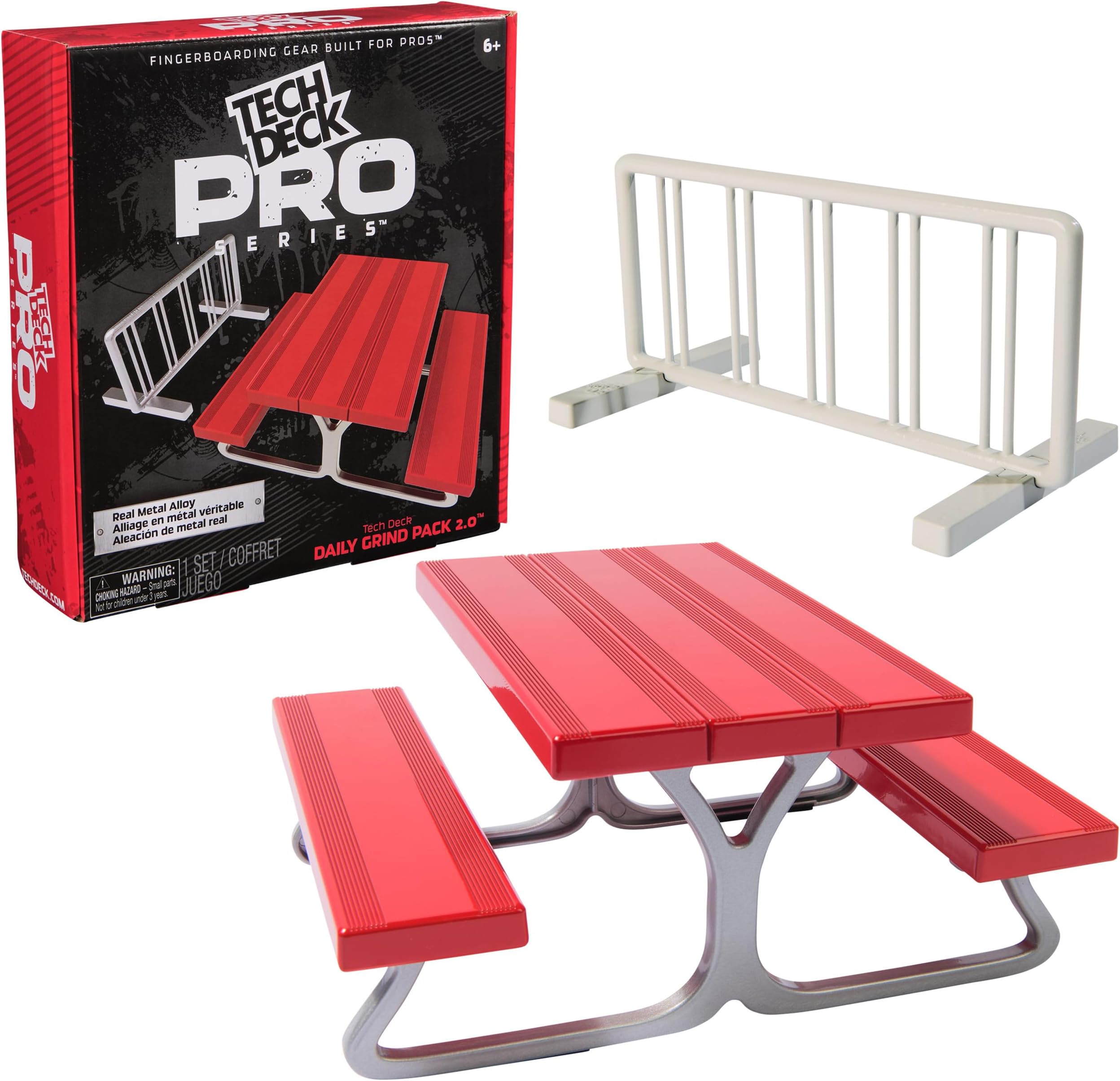 TECH DECK, Pro Series Daily Grind Pack 2.0 with Picnic Table and Bike Rack; Kids Toys for Boys Ages 6 and up (Mini Fingerboard Sold Separately)
