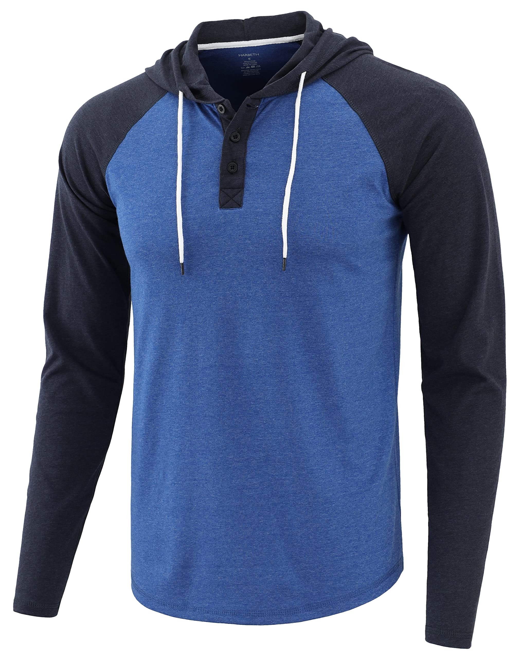 HARBETH Men's Athletic Vintage Lightweight Slim Fit Active Jersey Hoodie Shirts