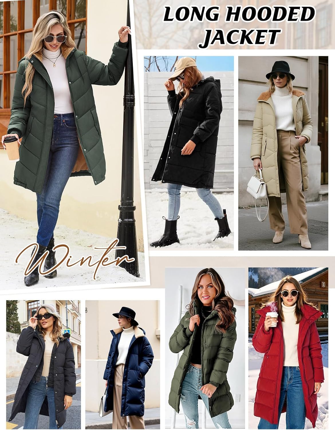 Yusongirl Long Winter Coats for Women Slightly Fitted Mid‑Length Design Keeps You Warm for Commuting & Skiing - Image 5