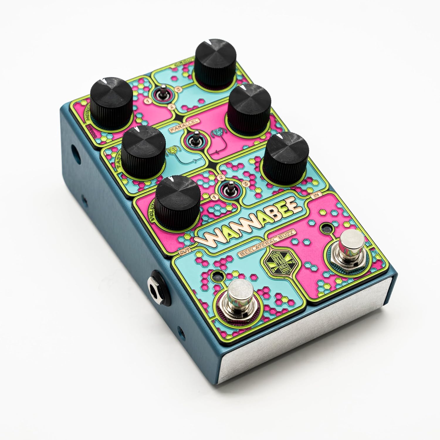 Beetronics Wannabee Beelateral Buzz Dual Overdrive Pedal - Bluesbreaker & Klon Inspired Guitar Effect Pedal with Series/Parallel Routing - 3 Way Switches Guitar Tuner Pedal for Gain, Tone and Volume
