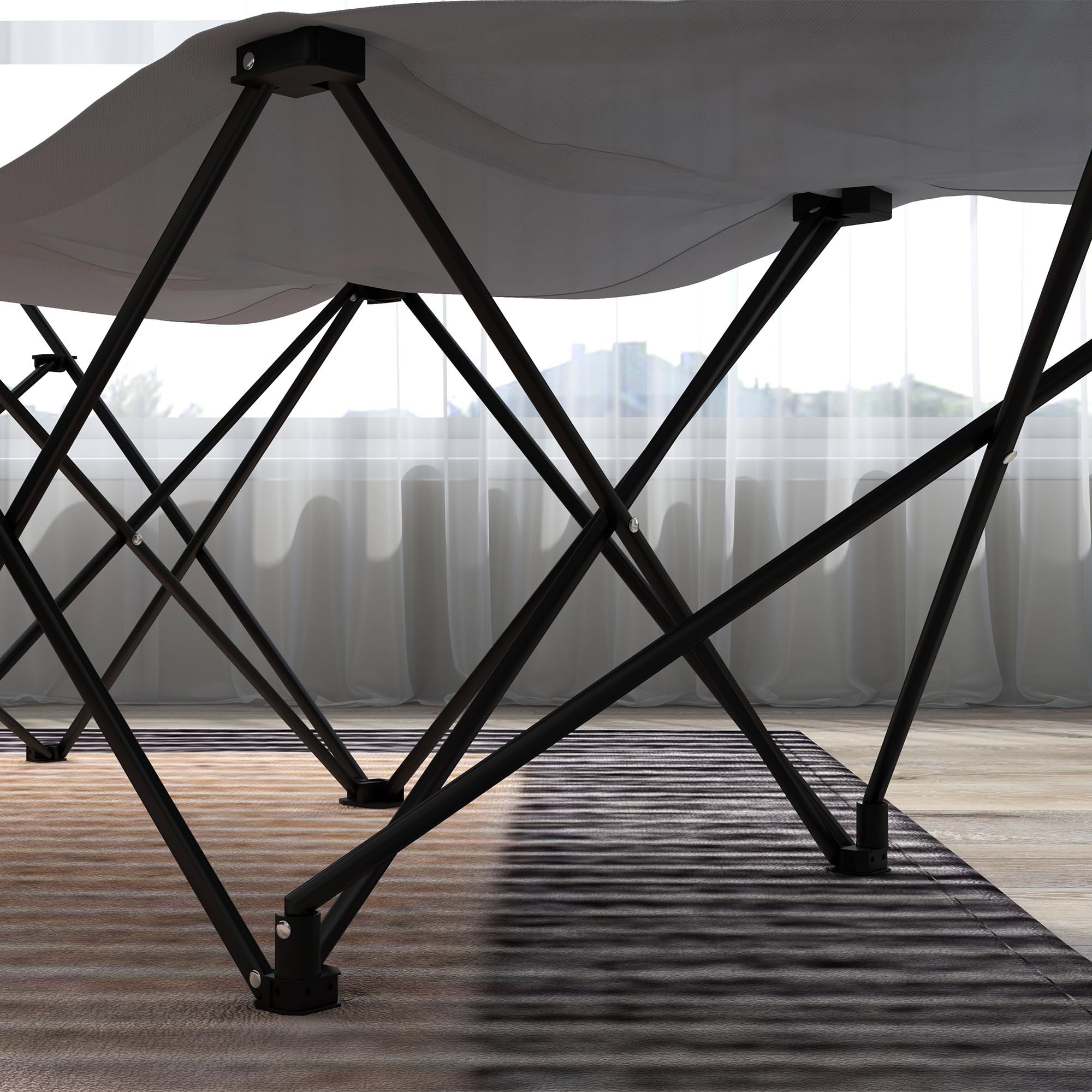 Outsunny Lot de 2 Chaise de Camping Pliables, transats Bains de Soleil avec Appui-tête, Poche latérale, chaises Longues en Tissu Oxford, châssis en Acier, Gris