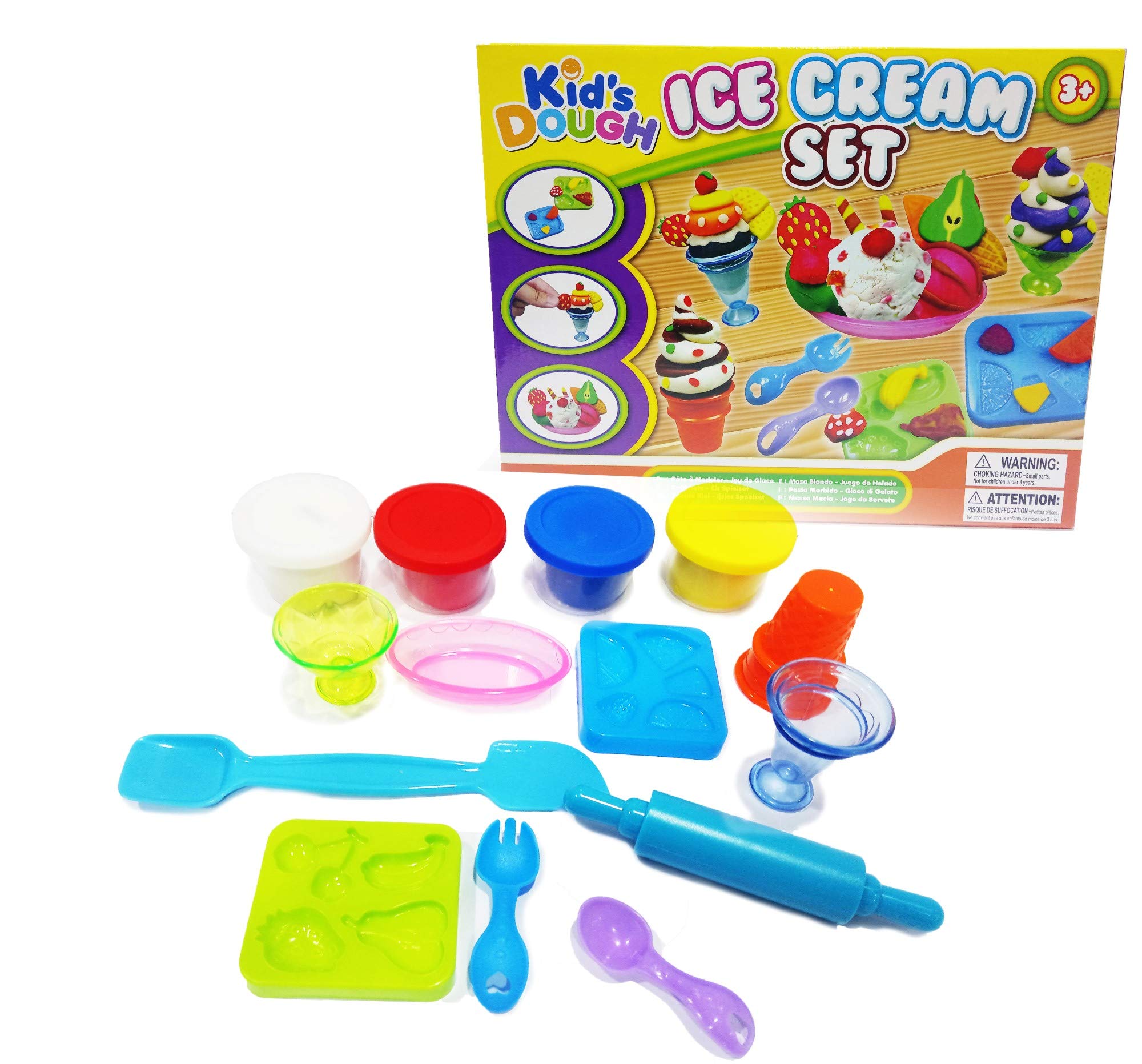 Popsugar - THSD11730 Icecream Making Set Pretend Play Dough Set with Accessories Toy for Kids, Multicolor
