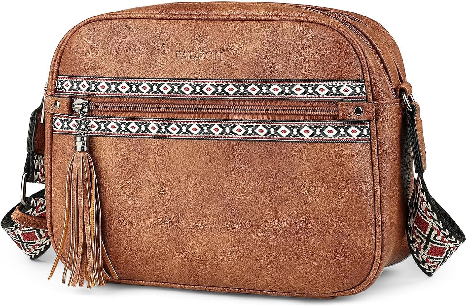 FADEON Crossbody Bags Purses for Women Designer Lady Cross Body Bag PU Leather Shoulder Purse Wide Strap Tassel FADEON Crossbody Bags Purses for Women Designer Lady Cross Body Bag PU Leather Shoulder Purse Wide Strap Tassel