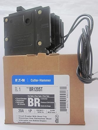 BR120ST 1 Pole, 20A, Plug-in, 120/240 VAC, Type BR Shunt Trip Circuit Breaker