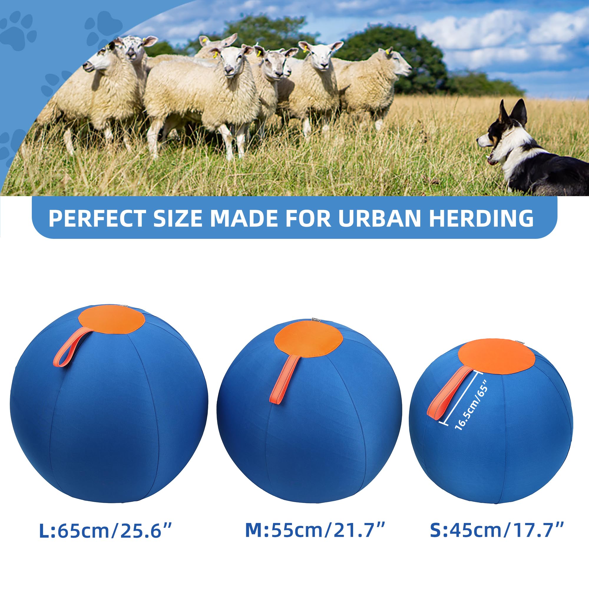 BT Bear Herding Ball for Dogs Horse 18" Inflatable Big Ball Dog Toy for Australian Shepherd Corgis,Cattle Dogs Duty Dual Layered Herding Ball Dog Toy Ball 18inch - Image 3
