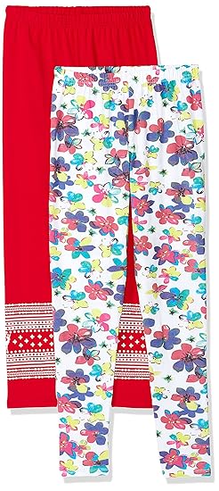 Girl's Regular Leggings (CTLG016_Multi 3_3-4 yrs)