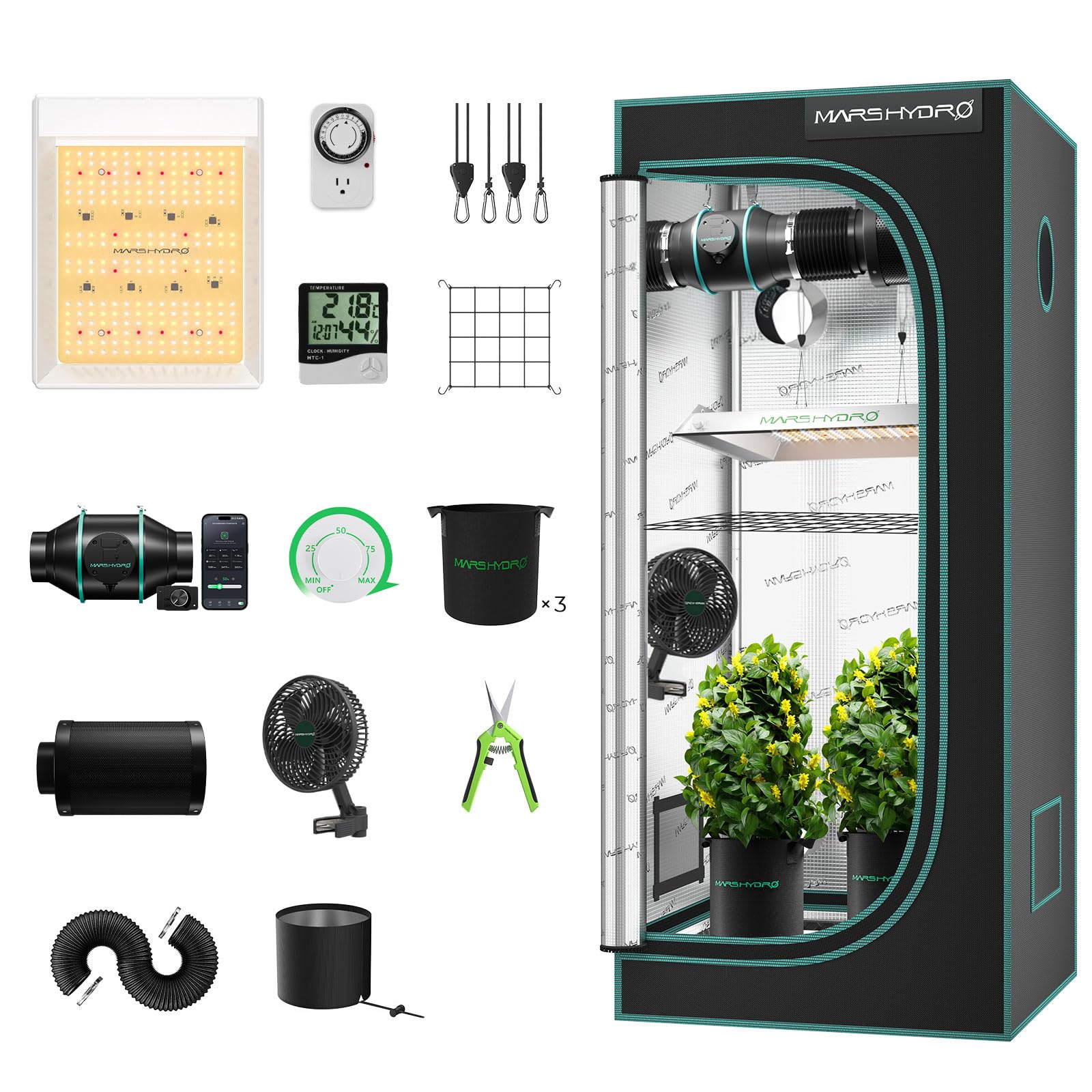 Amazon.com: MARS HYDRO 2x2 Grow Tent Kit Complete System with 10