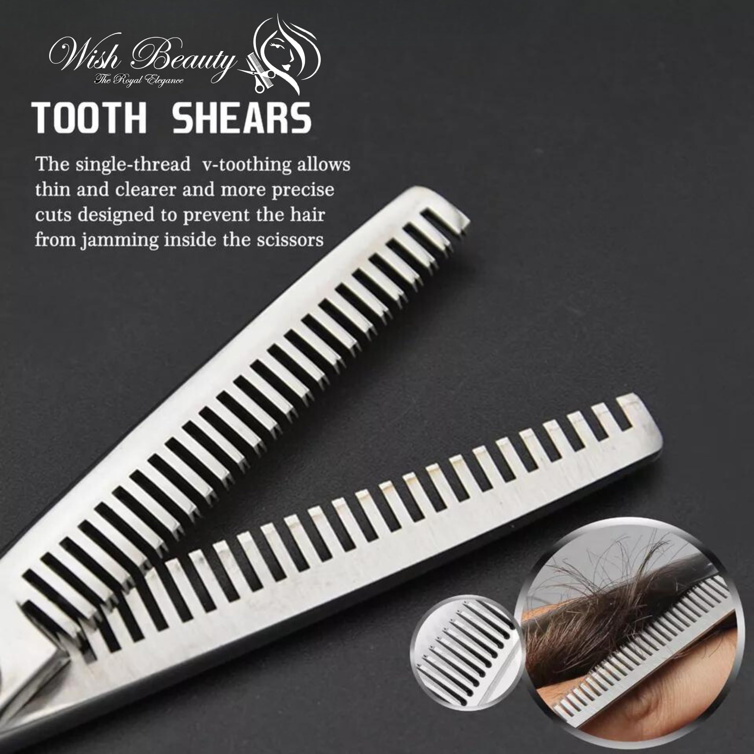 Wishbeauty Hairdressing Scissor Barber Salon Shear Stainless Steel Hair Cutting Scissors for Professional Hairdressers - Image 3