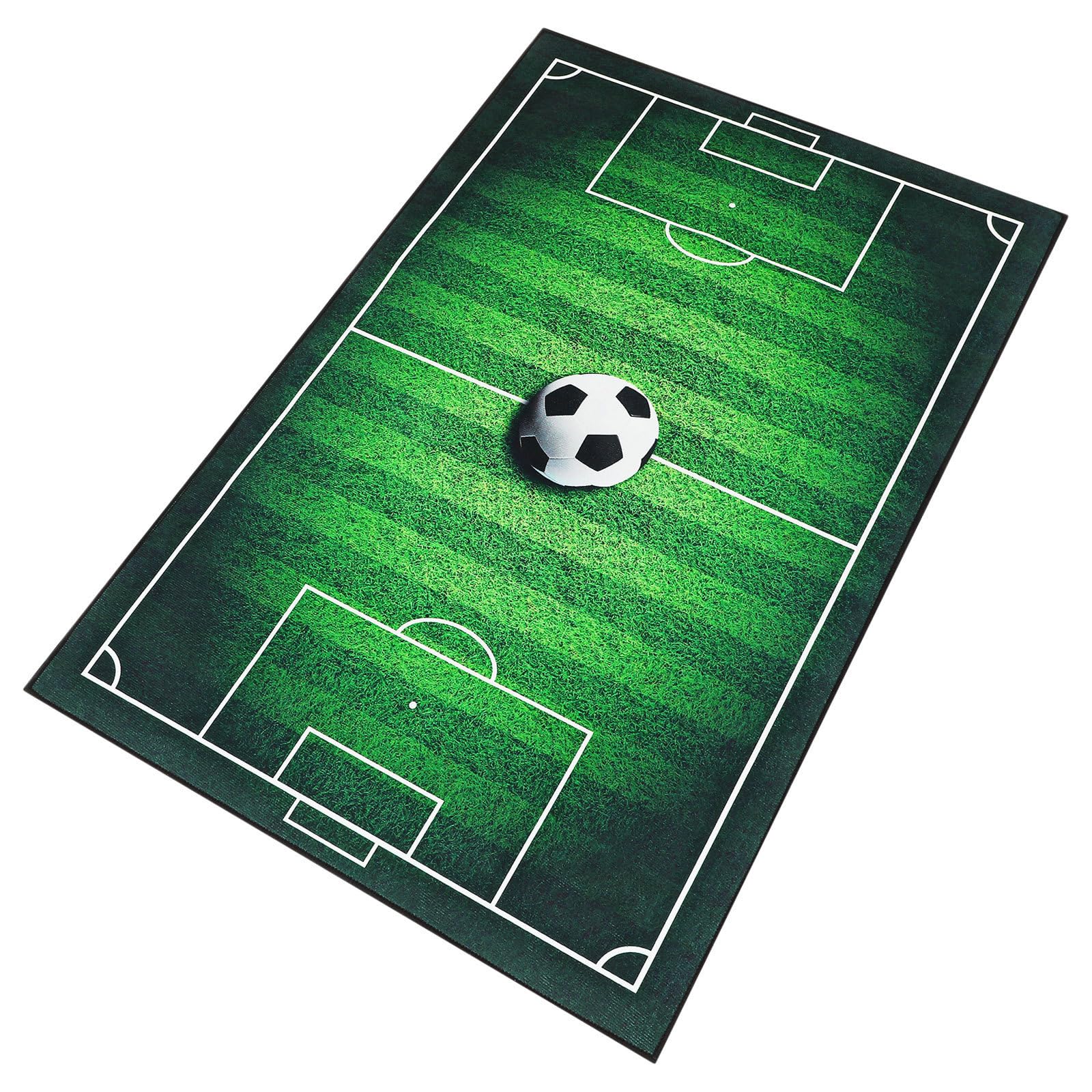 Alfombra de fútbol infantil verde de poliéster antideslizante y resistente a manchas OFFSCH