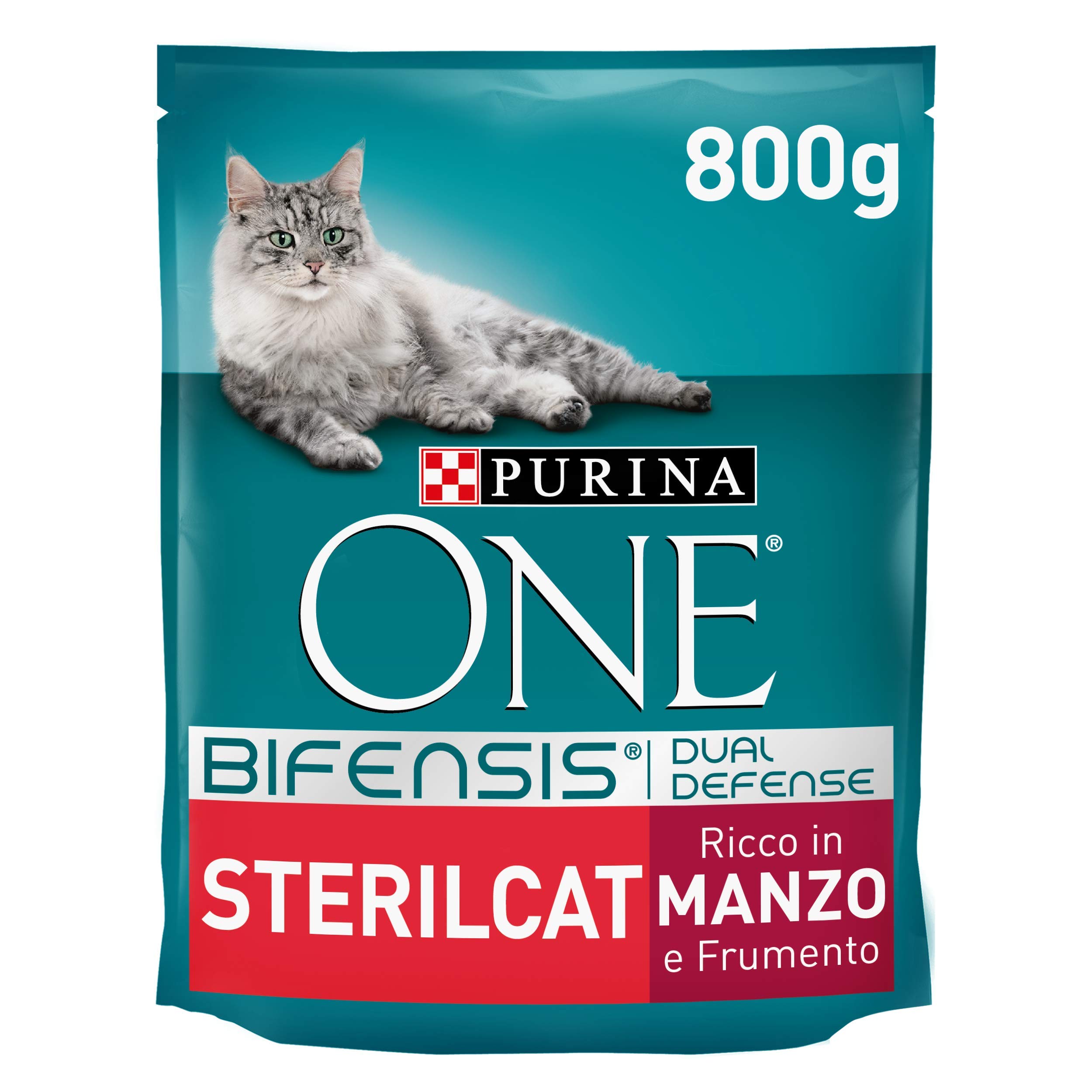 Purina ONE Bifensis Karma dla dorosłych sterylizowanych kotów z wołem i pszenicą, 8 worków 800g