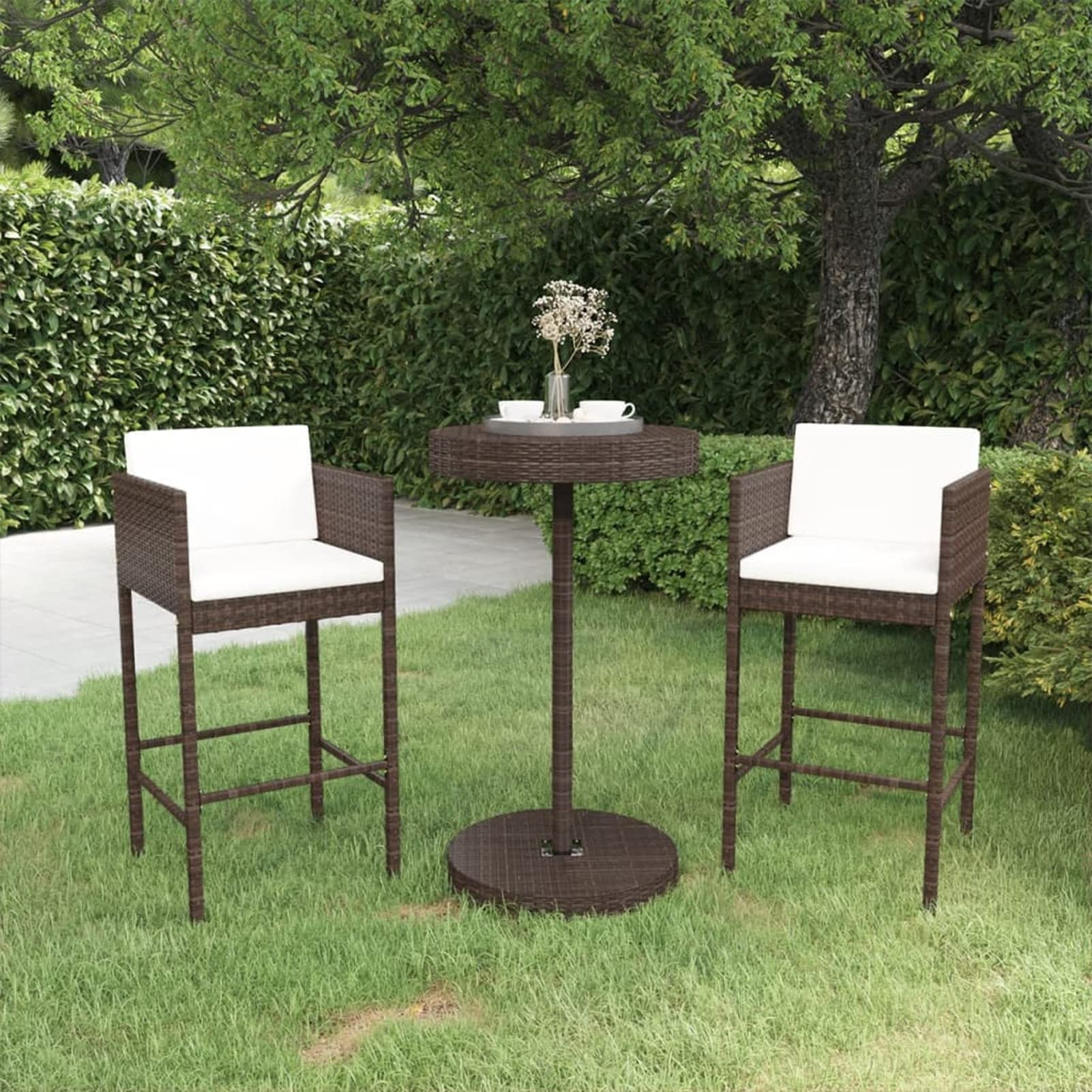 Table haute de jardin en polyrotin de qualité supérieure signée Homgoday