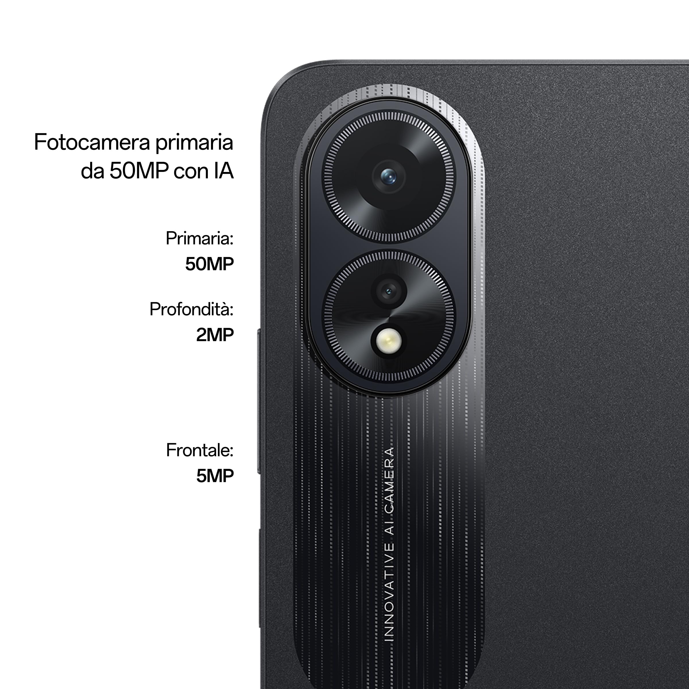 OPPO A38 4G Smartphone, AI Doppia fotocamera 50+2MP, Selfie 5MP, Display 6.56” 90HZ LCD HD+, 5000mAh, RAM 8GB (4+4) +ROM 128GB (esp1TB), IP54, Supporto Auto [Versione Italia],Glowing Black