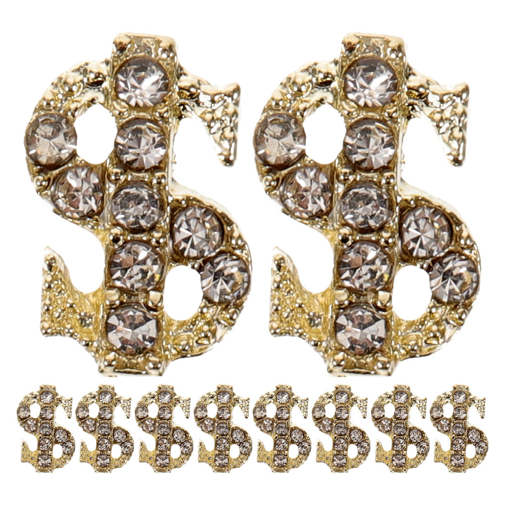 EXCEART 20 Stück Nagelanhänger Dollarzeichen Metall Charms Nagelschmuck Nail Art Zubehör Damen Maniküre Dekorationen Kreative Nagelgestaltung