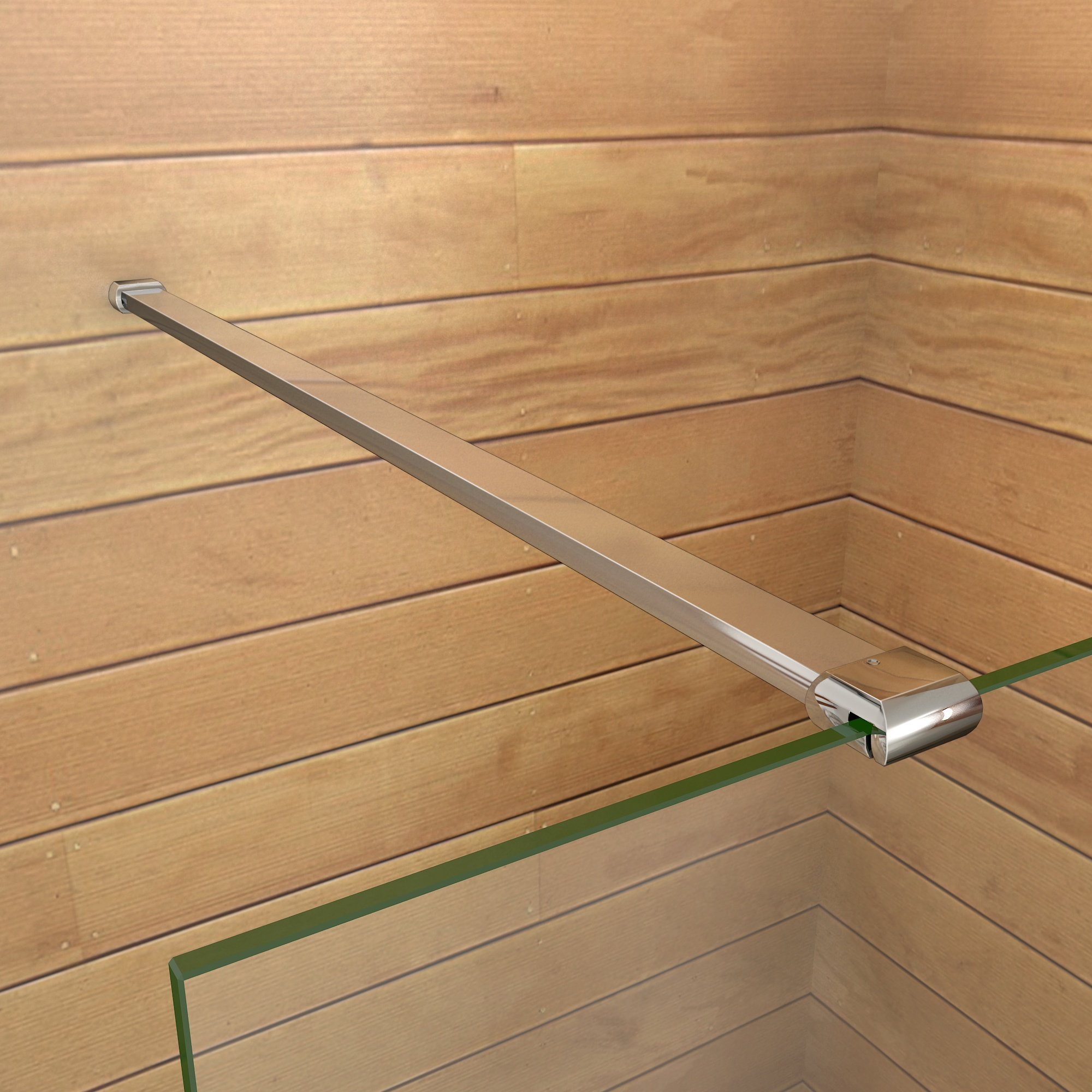Barra Stabilizzatrice Tagliabile Per Box Doccia Parete Fissa Da Bagno In Alluminio Cromato Lucido 140cm Adatto Per Vetro 6-8mm