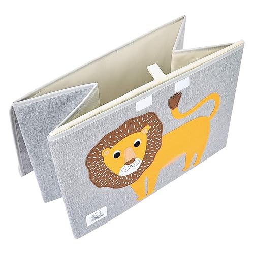 Miniatura 4 de CLCROBD Cofre plegable grande de juguetes para niños con tapa abatible, organizador de almacenamiento de juguetes de animales de tela plegable,