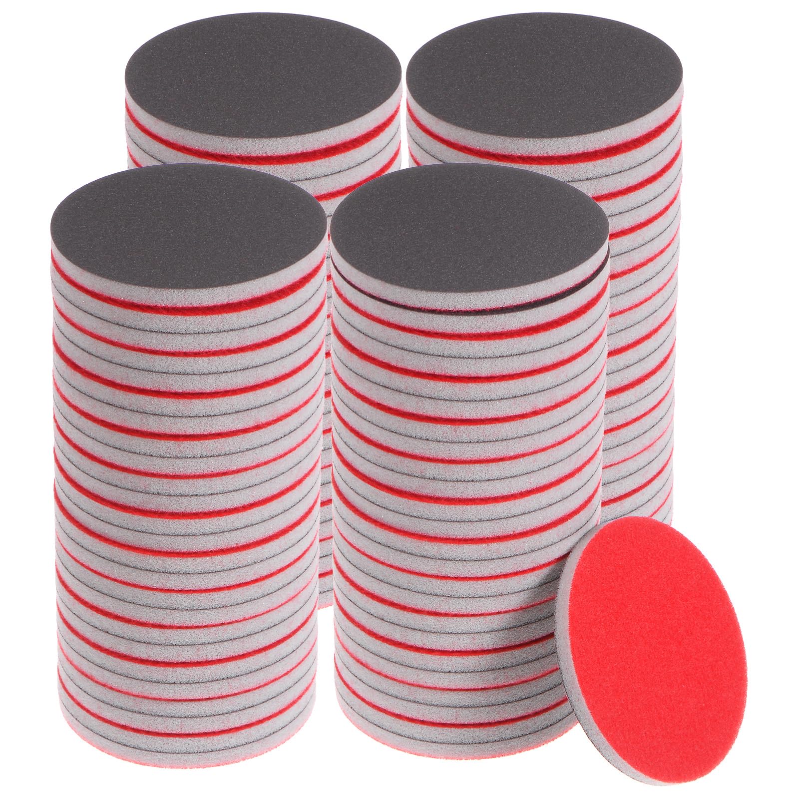 QUARKZMAN 100uds 1200 Grano Lijado Esponja 3 Pulgada Gancho y Bucle Esponja Lijado Disco Húmedo/Seco para Coche Madera Yeso Paneles Metal