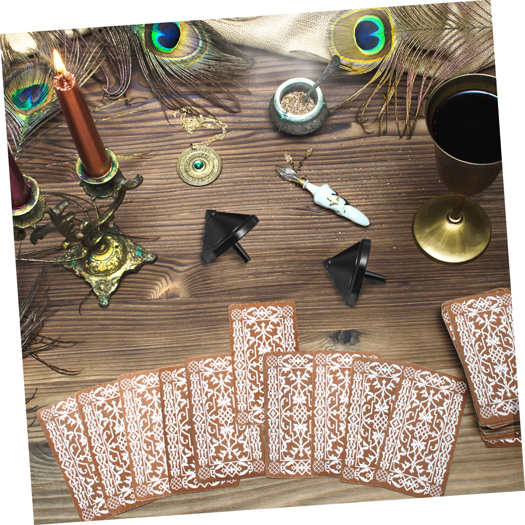 BESTonZON Gyroscope Tops 10 Pcs Set Black Great for Stage Performances and Parties