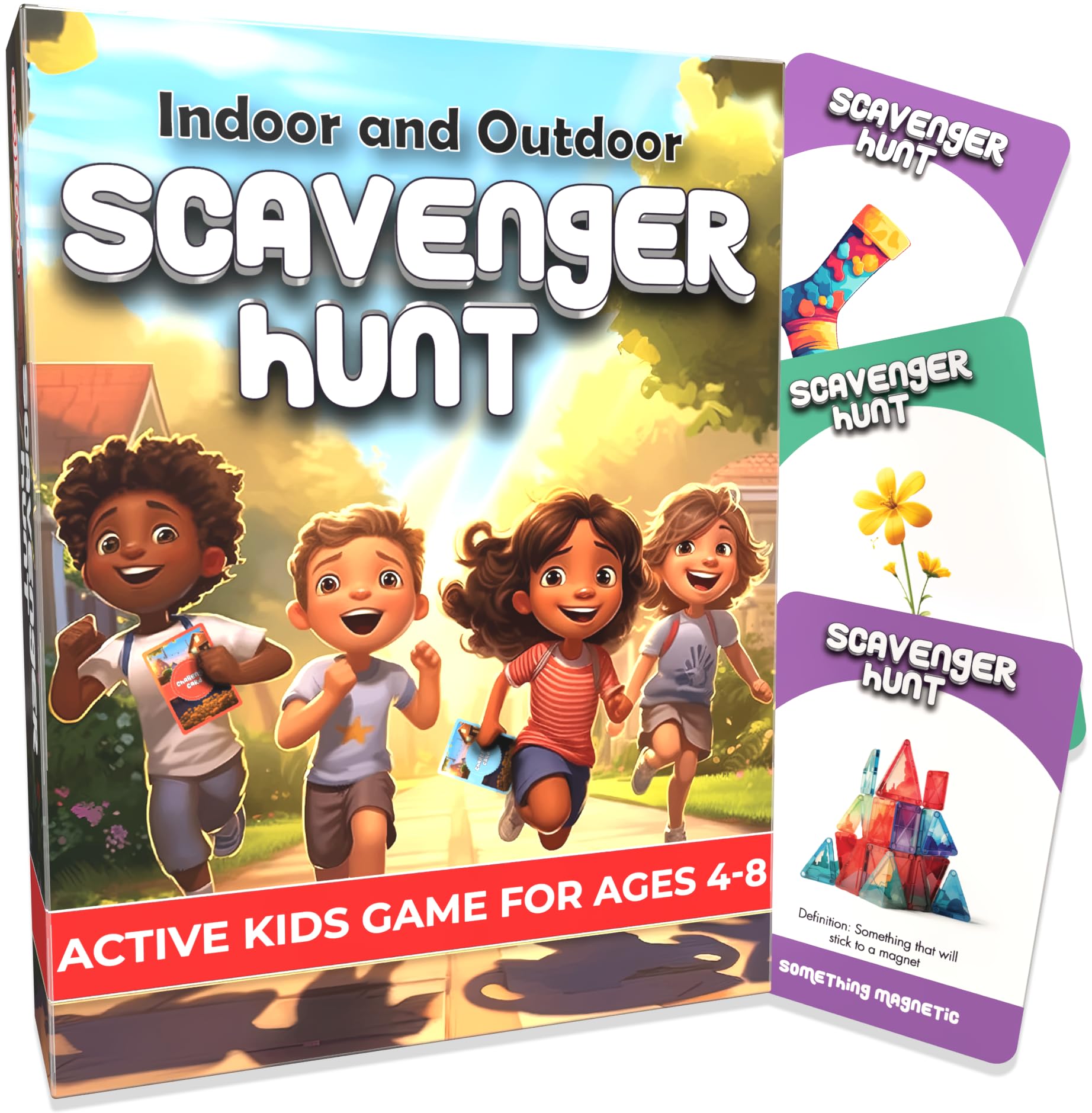 Active Kids Scavenger Hunt Game for Ages 4-8 by Gotrovo - Indoor & Outdoor Party Game for Screen-Free Fun