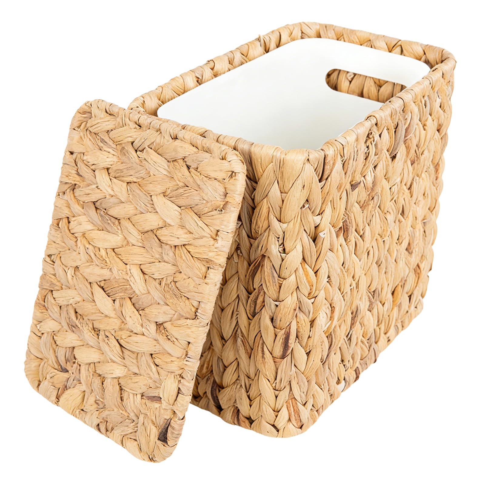Stilvoller Rattan Mülleimer, innerer Eimerdeckel zur Geruchskontrolle, natürliches, Zuhause, Nassräume, Rattan Mülleimer