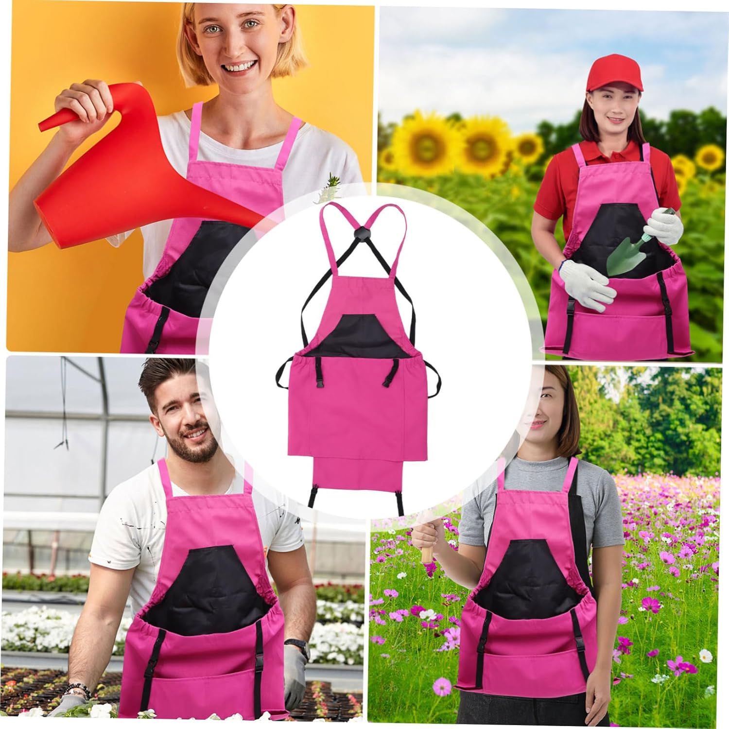 POPETPOP 3pcs Adjustable Gardening Harvest Apron with Storage Bags for Fruit and Vegetable Picking for Outdoor Use Orchards and Gardens