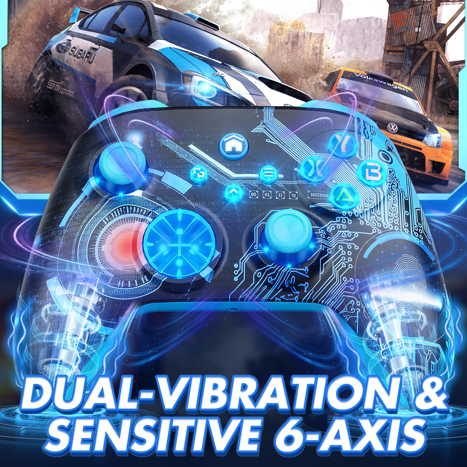 Lapezei Wireless RGB Controller für Xbox Series S/X, mit Xbox One/PC/Android/iOS, Bluetooth Gamepad mit Rücktasten, Vierfach Vibration, Turbo, Makro, 6-Axis Sensor, 3.5mm Audio Jack