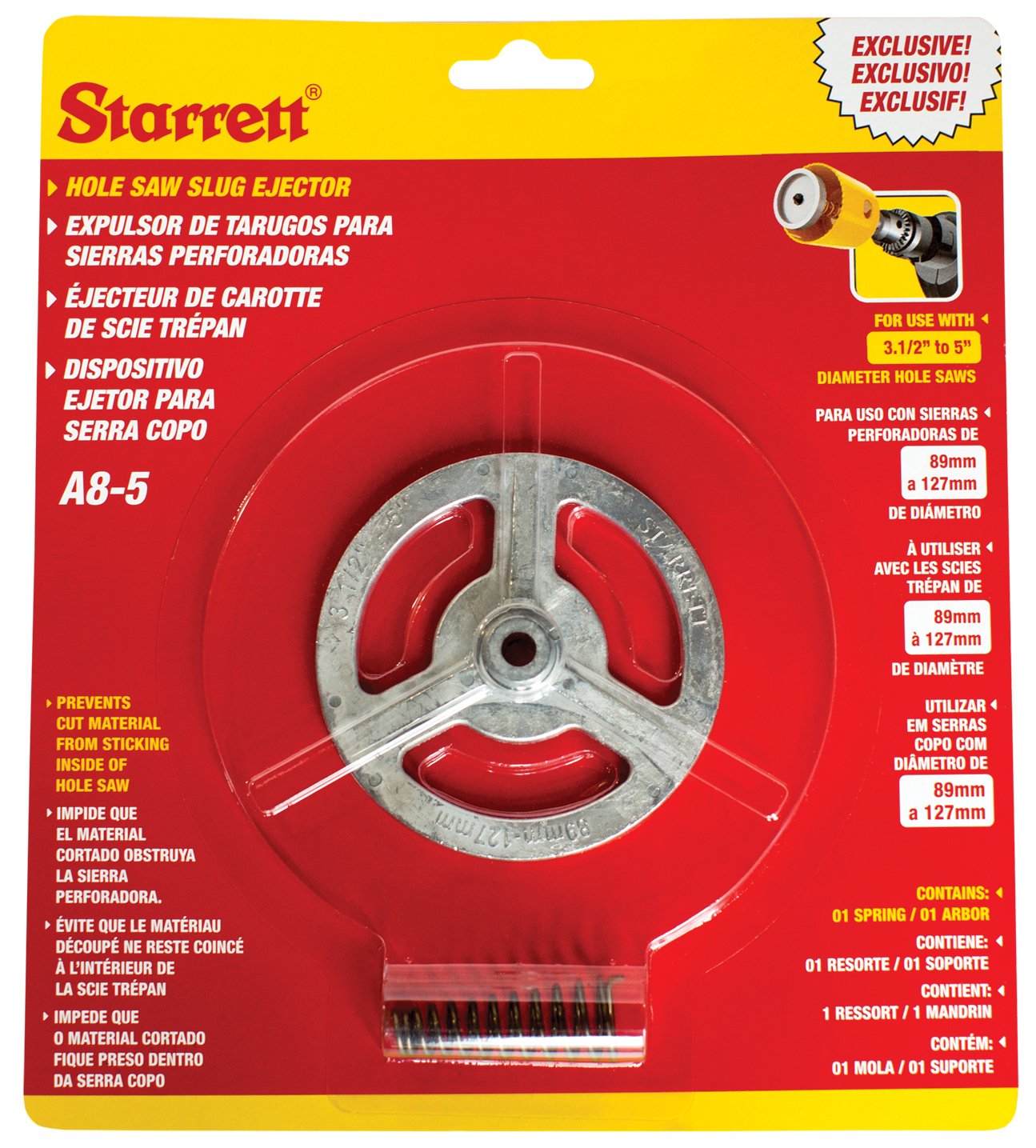 Starrett Hole Saw Core Ejector - KA8-5 Aluminium Ejector Spring Plate - Suitable For 89-127 mm Holesaw Drill Bits - Image 4