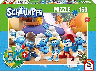 Comprar Schmidt Spiele 56524, Amigos Pitufos, Rompecabezas Infantil de 150 Piezas, Incluyendo 2 Figuras, Multicolor