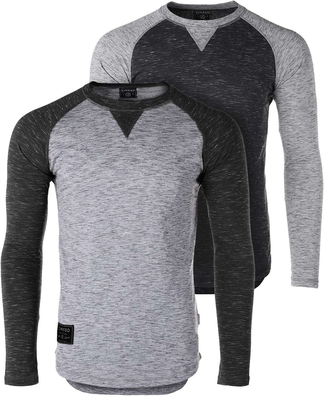 ZIMEGO Men's Long Sleeve T-Shirts Athletic Muscle Slim Fit Basic Tee