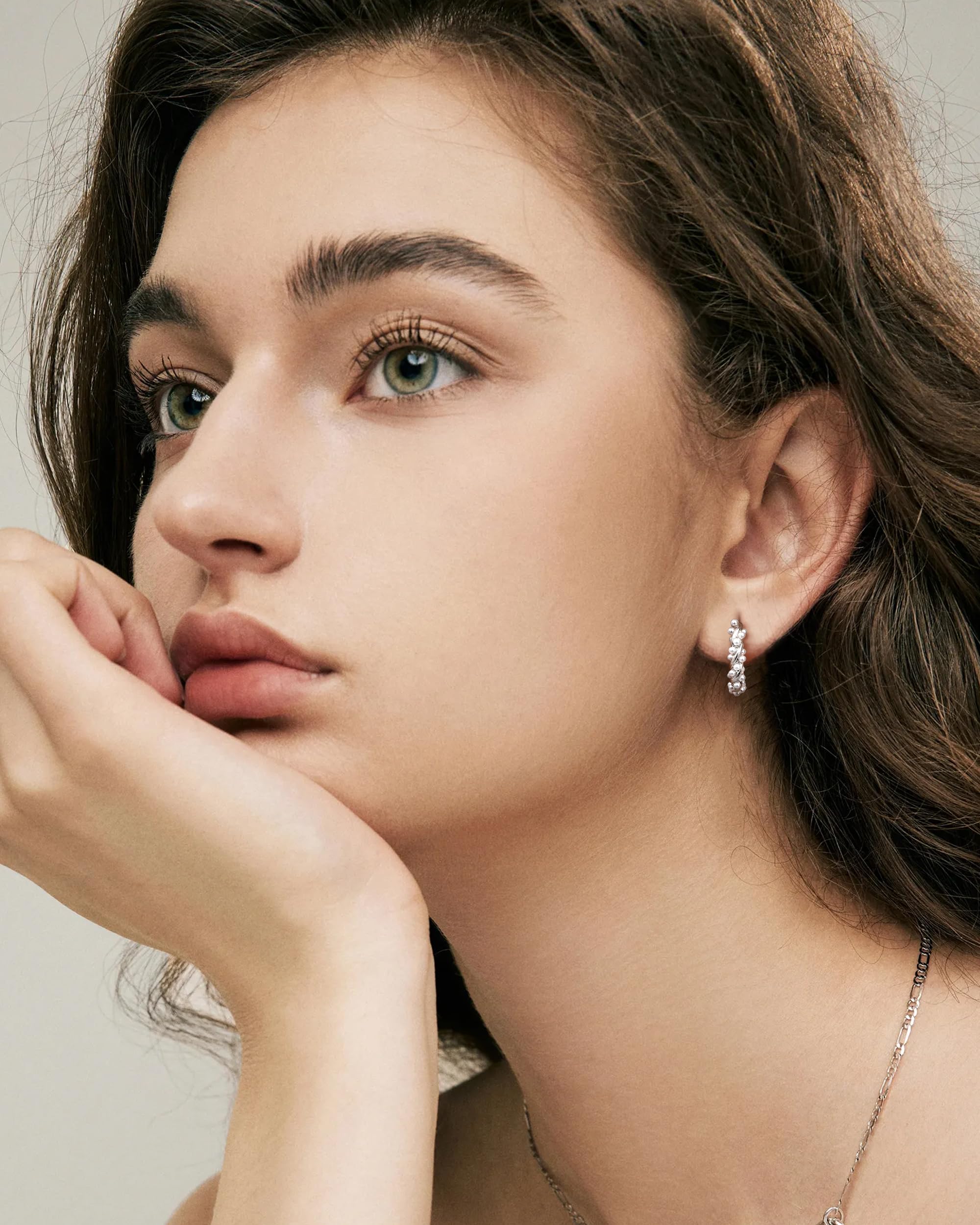 YADOCA Orecchini Argento 925 Orecchini di Perle, Orecchini Cerchio di Perle per Donne Adolescenti Orecchini da Sposa in Argento/Oro/Oro Rosa