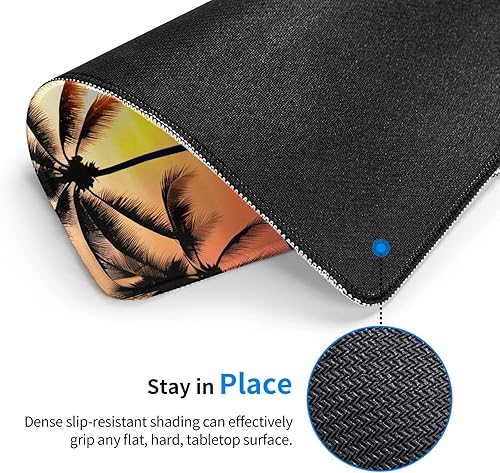 Miniatura 3 de Alfombrilla para mouse de playa, palmera de playa, puesta de sol, base de goma antideslizante, 8.3 x 10.3 pulgadas para computadora portátil de