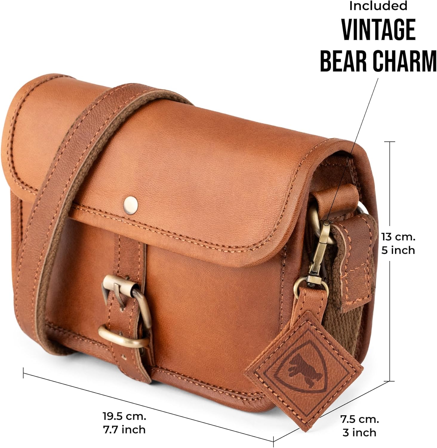 Berliner Bags Vintage Genuine Leather Shoulder Bag Malta, Crossbody Bag, Small Purse for Women - Brown - Image 8