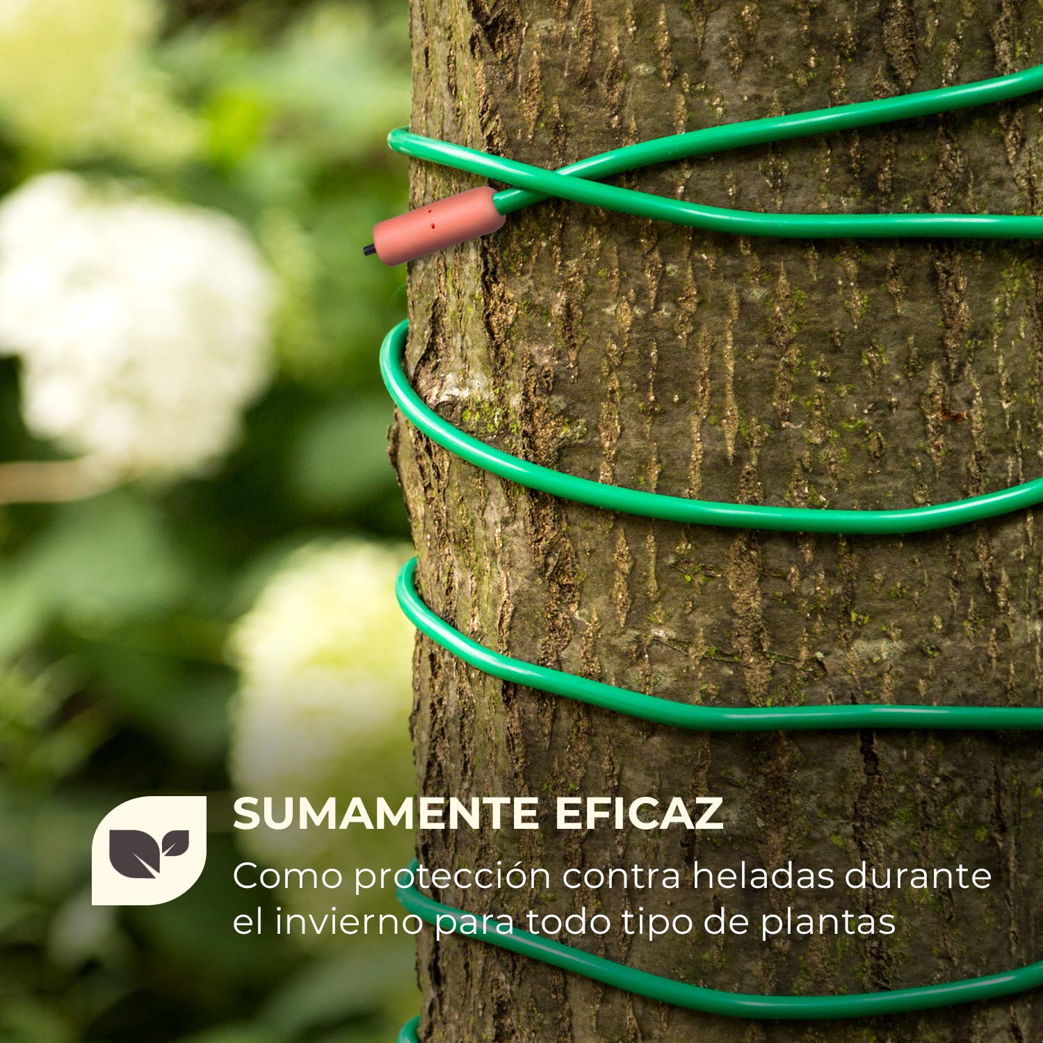 Waldbeck Greenwire Select 12 cable calefactor de plantas - 12 m de largo de calefactor + 2 m de alimentación, con termostato, 5-25 °C por encima de la temperatura ambiente, 6 W/m de potencia, IP68