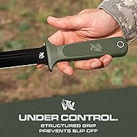 Vista 5 de ODENWOLF W-Catcher Cuchillo de hoja fija con funda – Cuchillo de caza grande hecho de acero D2 – Cuchillos de hoja fija grande con mango TPE