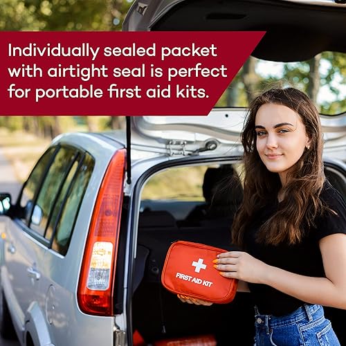 Miniatura 6 de Dealmed Hisopos de alcohol de 4 pulgadas, sellados individualmente, perfectos para kits de primeros auxilios portátiles, 3 hisopospaquete, 25