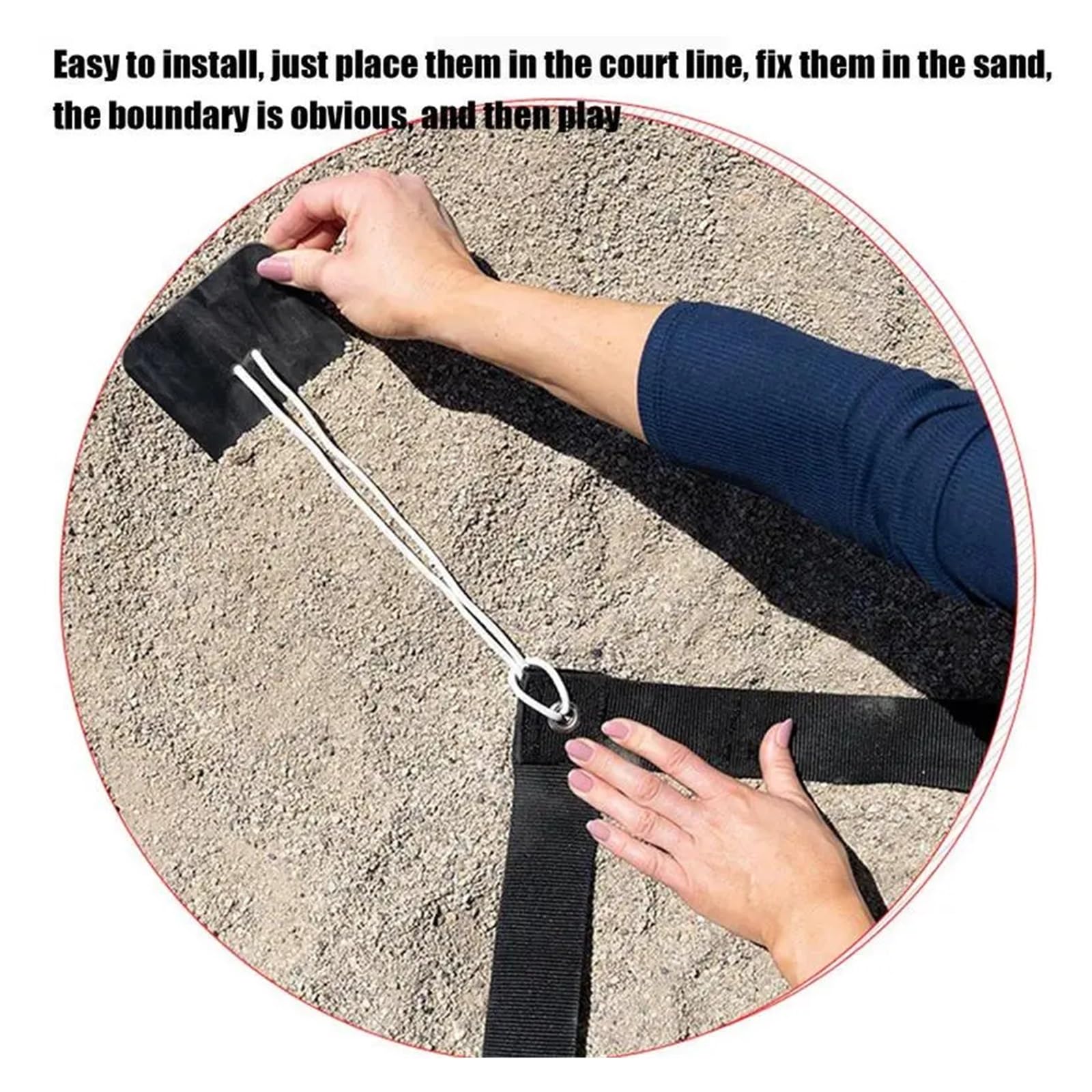 Líneas para Voleibol de Playa Líneas de Voleibol Playa con Clavos y Sacos Arena fijos límites al Aire Libre Marcador Correas cancha
