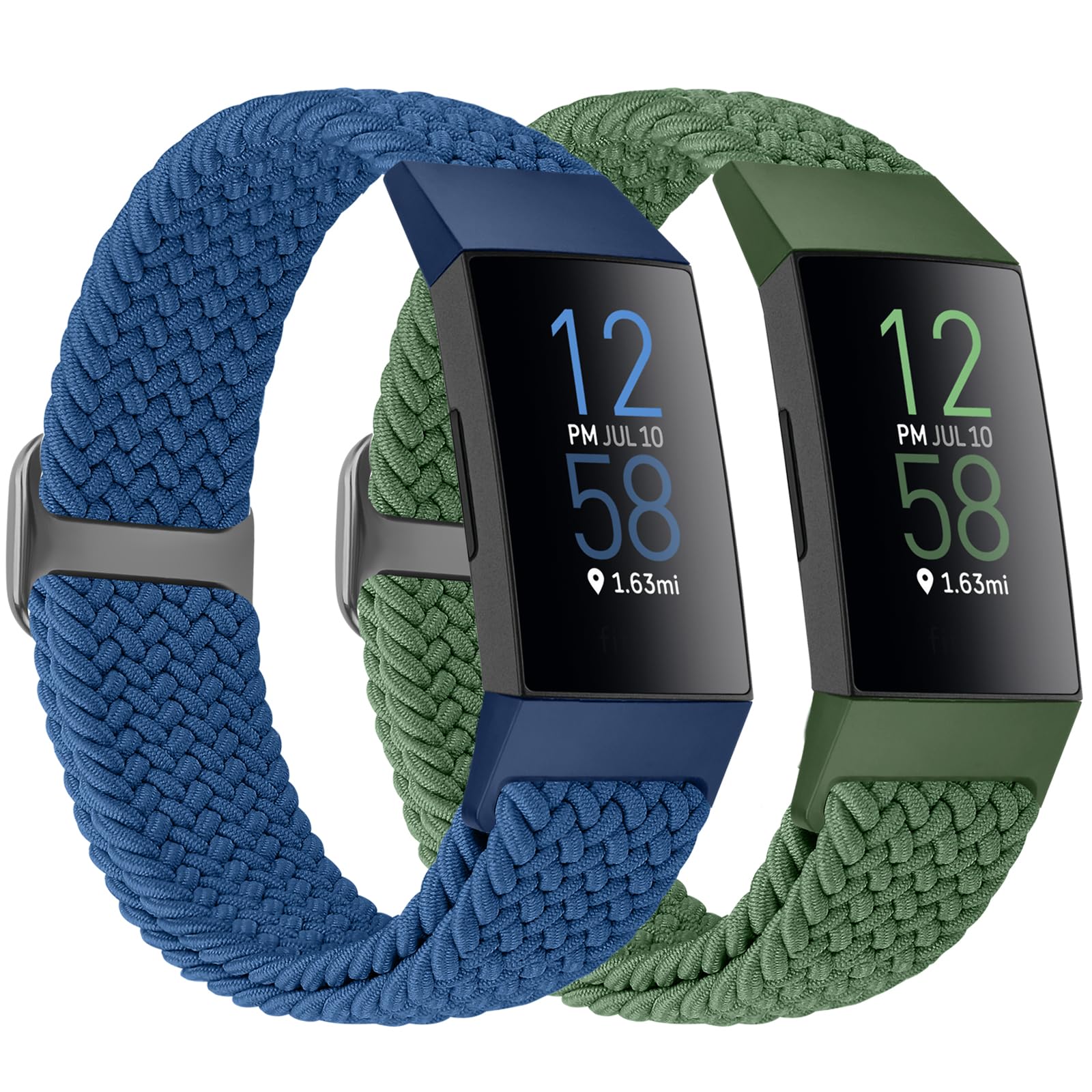 Bcuckood Braided Strap Compatible with Fitbit Charge 4/Charge 3 Straps for Women Men Adjustable Elastic Sport Soft Nylon Replacement Wristband for Fitbit Charge 4/Charge 3/SE