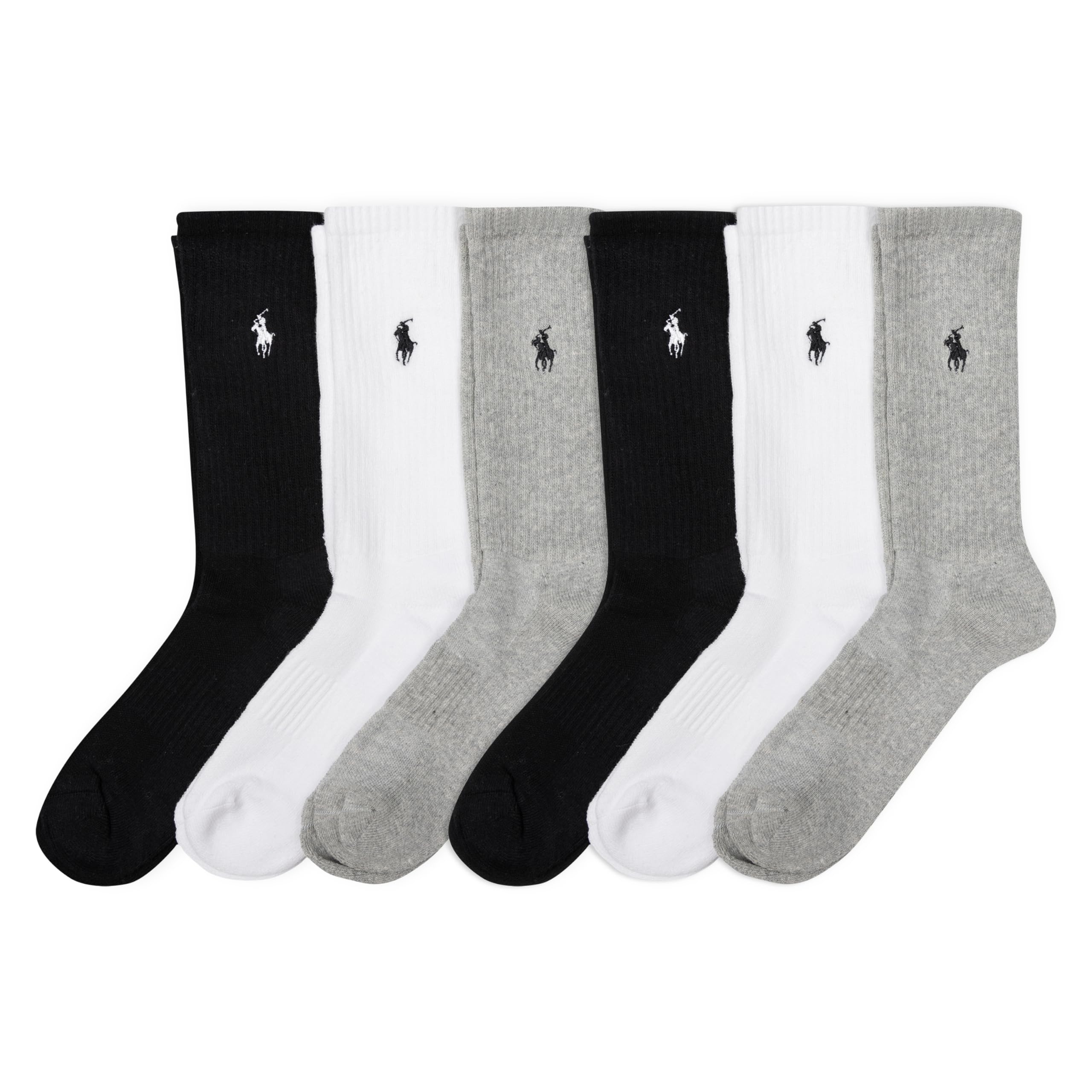 POLO RALPH LAUREN Damen-Performance-Baumwoll-Söckchen – 6er-Pack – atmungsaktives Mesh und sportliche Polsterung