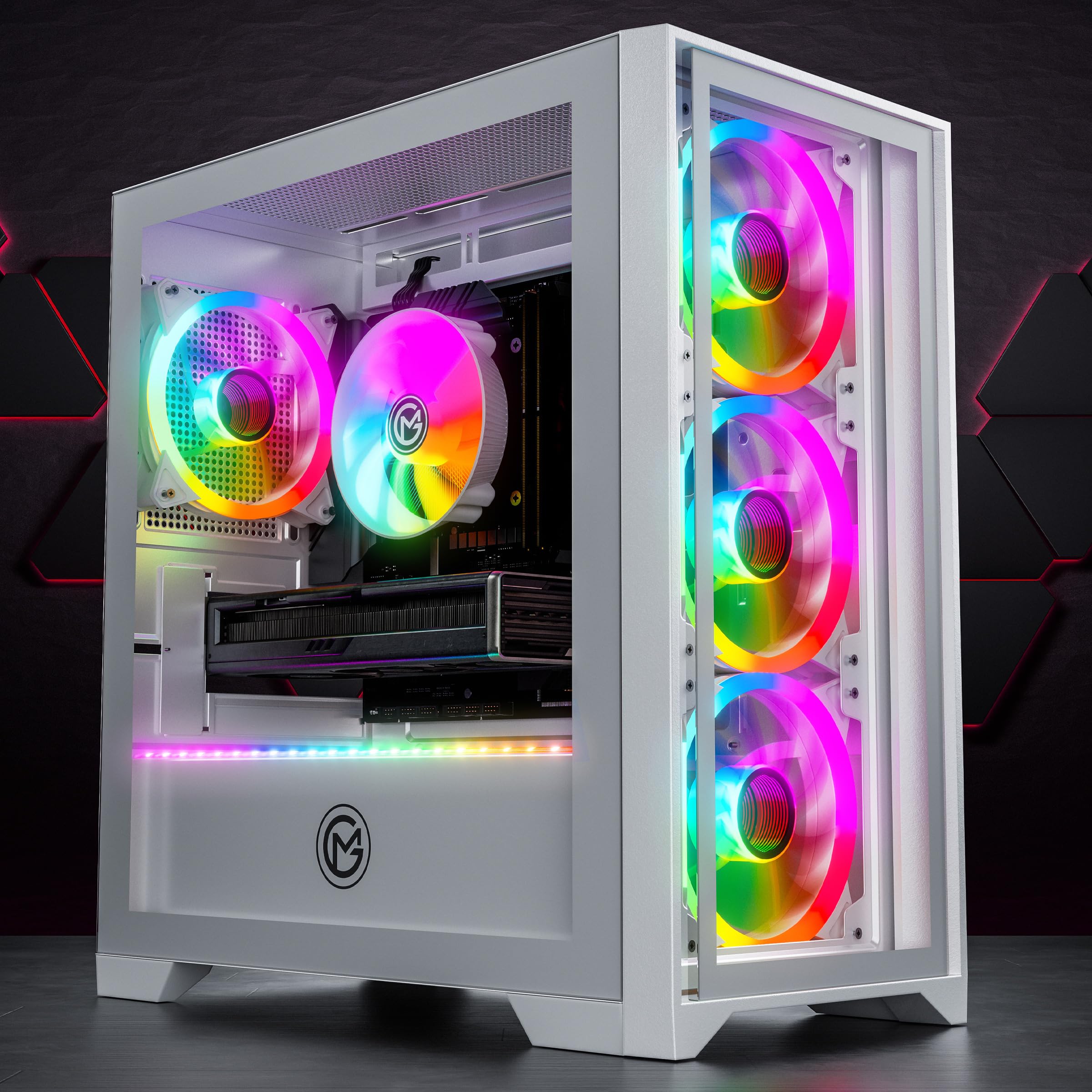 GameMachines Trinity Trinity Snow Edition - Gaming PC - AMD Ryzen 7 8700F - Radeon RX 9060 XT 16GB - 1TB SSD - 16GB DDR5 - WLAN - Win 11 Pro
