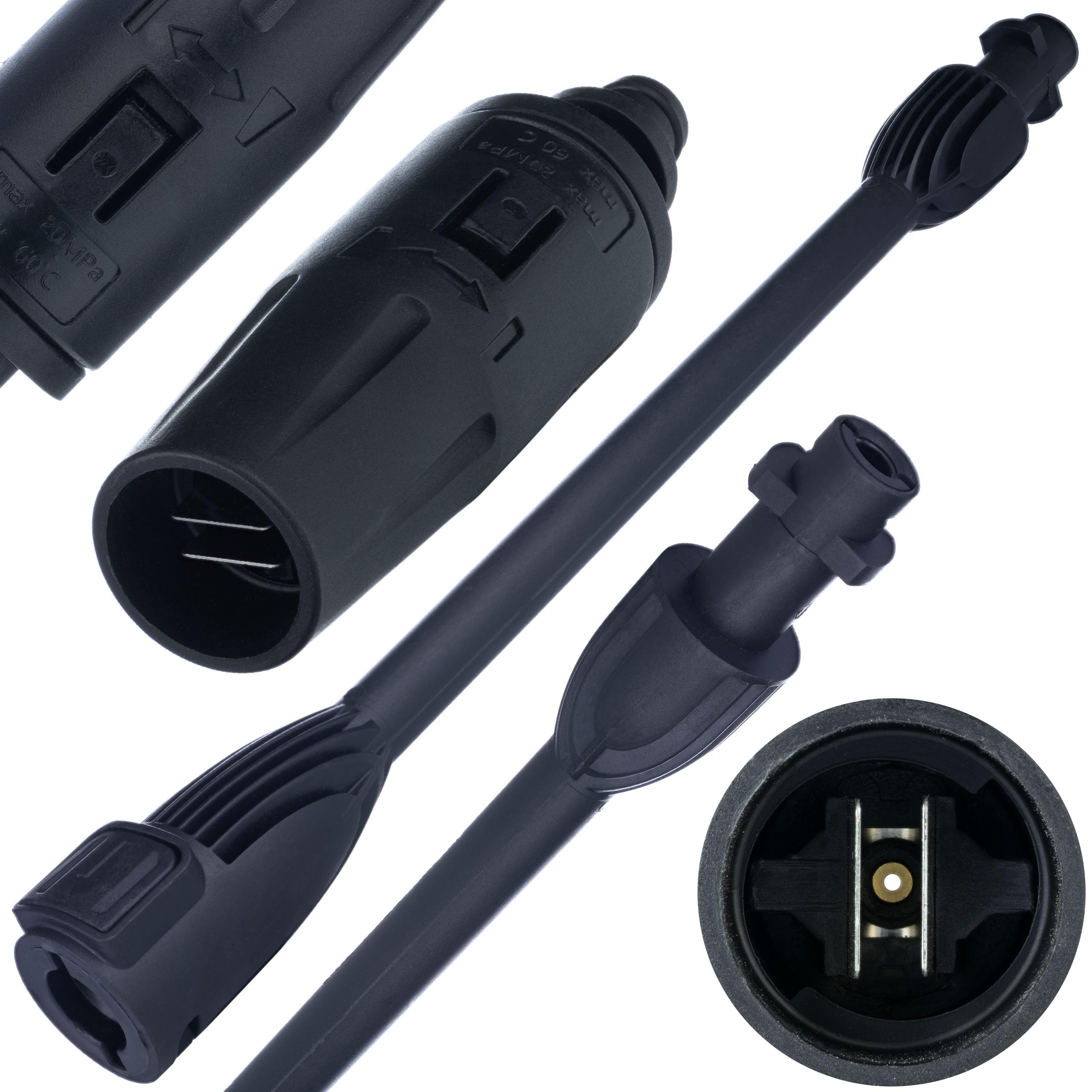 Rosfix Black Vario Lance For Kärcher K2 - K6 Pressure Washers Adjustable Nozzle Width Max. 160 Bar 40 Cm Length Bayonet Connection