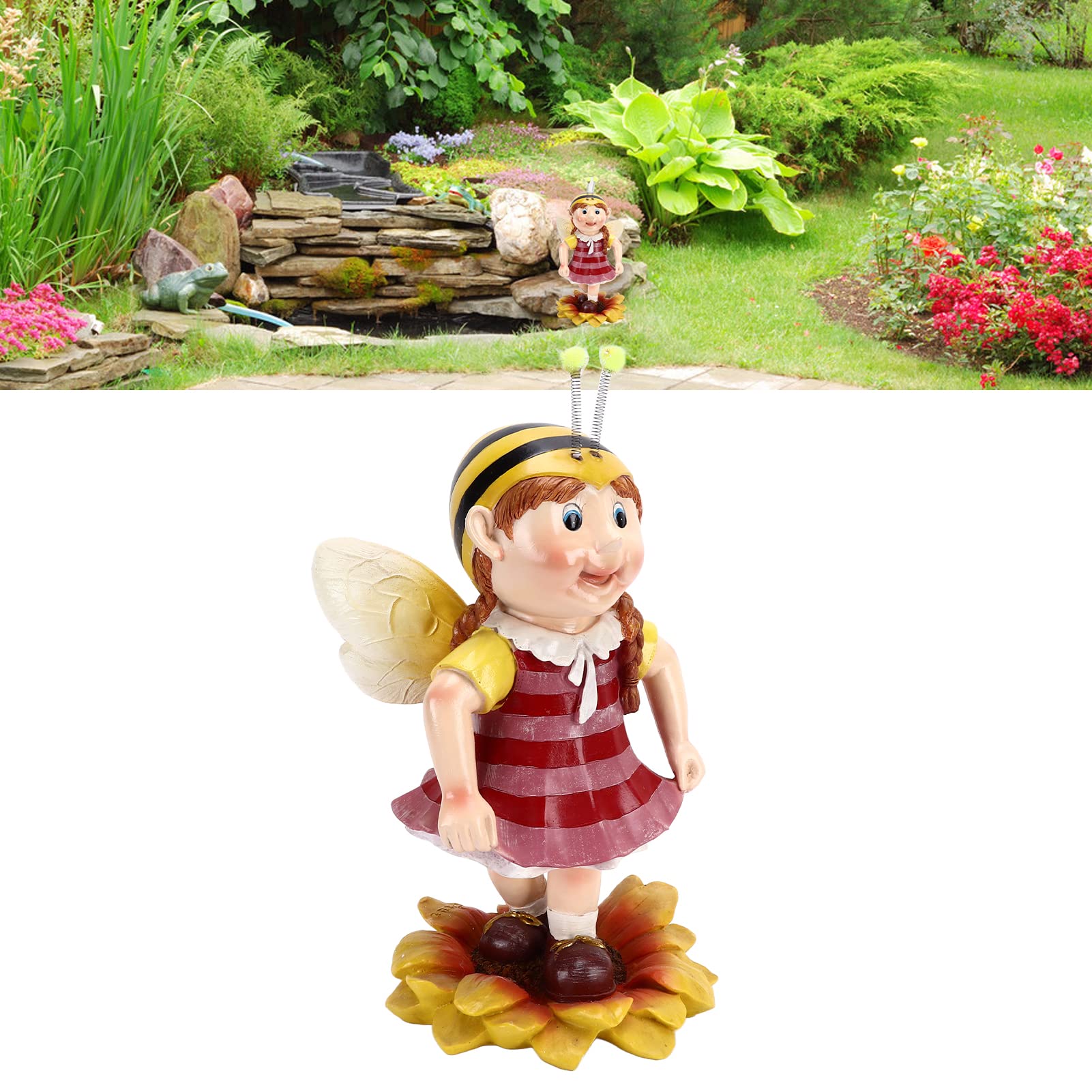 śliczna pszczoła posąg z żywicy wodoodporna dekoracja w stylu retro figurka zwierzątko rzemiosło do wewnątrz i na zewnątrz trawnik Patio dekoracja ogrodowa